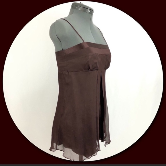 Laundry By Shelli Segal Tops - LAUNDRY By Shelli Segal  Elegant Sexy Brown Silk Hi-Waisted Evening Top Size XS